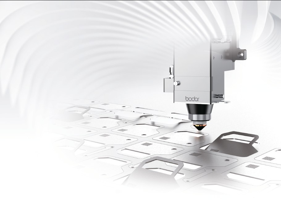 Bodor i Series laser head with safety following module cutting sheet metal