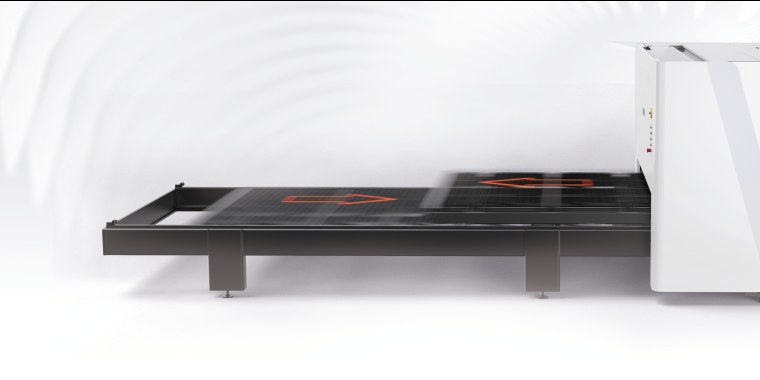 Bodor P Series pallet changer workflow for production sheet cutting