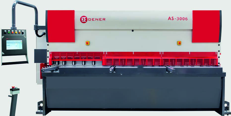 Dener AS 3006 CNC guillotine shear with CNC control and front support